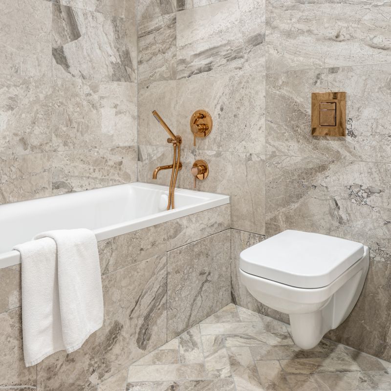 White Marble Tile Installation in Overland Park, KS